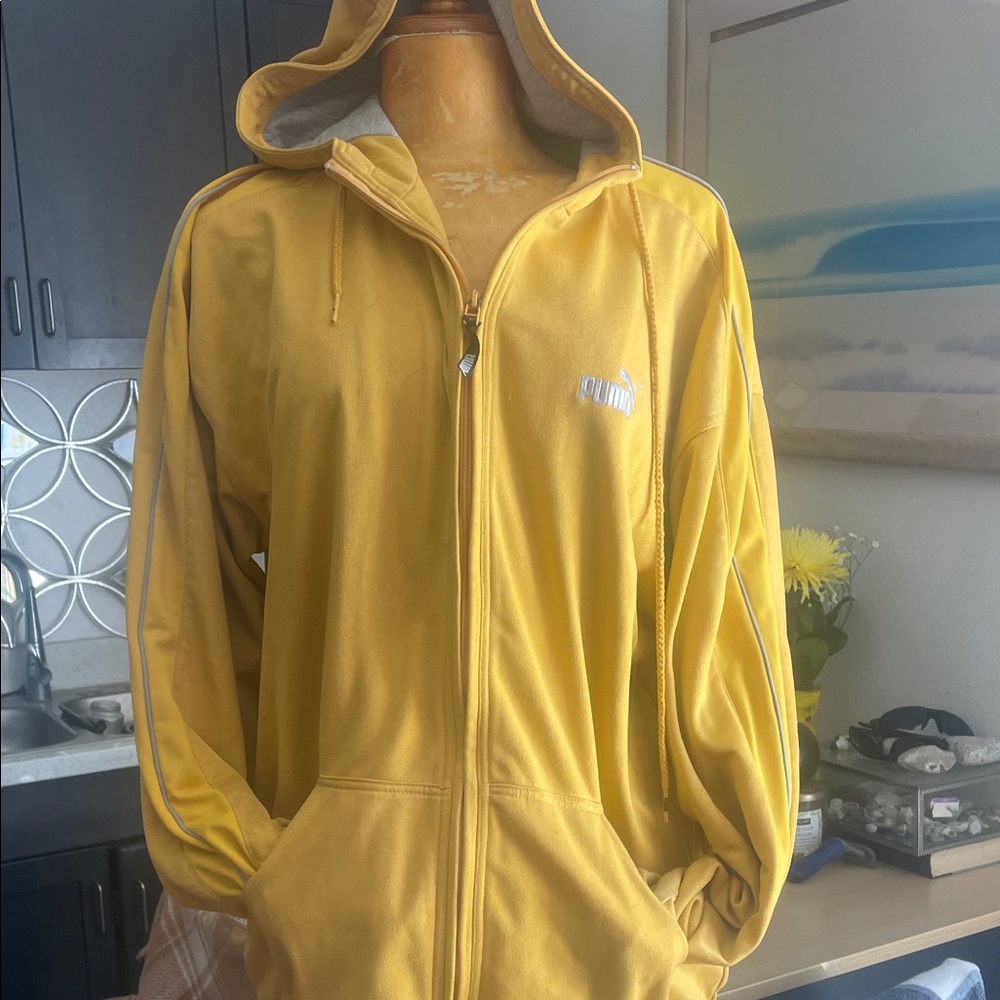 Puma Yellow Hooded Zip Jacket